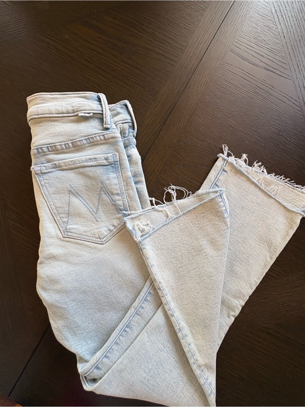 MOTHER Insider Crop Step fray Jeans size 27 in SMOOTH SAILING ⛵️ - Picture 9 of 9
